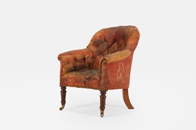 Lot 32 - A William IV mahogany and leather library armchair