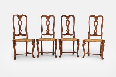 Lot 20 - A set of four baroque-style beech side chairs