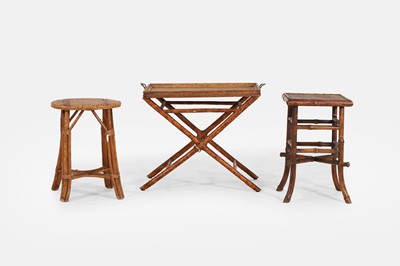 Lot 14 - A group of three various bamboo side tables