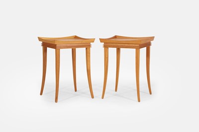 Lot 68 - A pair of wooden side tables