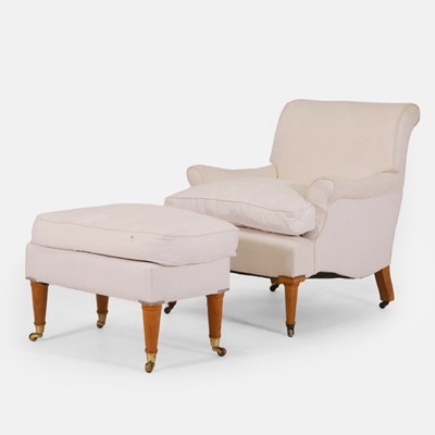 Lot 87 - An upholstered armchair in the Howard & Sons style