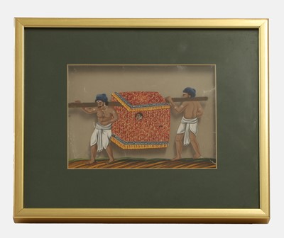 Lot 267 - Two mica paintings with rider and palanquin