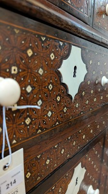 Lot 214 - An Indo-Portuguese teak, rosewood, ebony and ivory 'Contador' cabinet