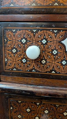 Lot 214 - An Indo-Portuguese teak, rosewood, ebony and ivory 'Contador' cabinet