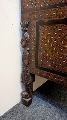 Lot 214 - An Indo-Portuguese teak, rosewood, ebony and ivory 'Contador' cabinet