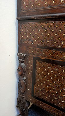 Lot 214 - An Indo-Portuguese teak, rosewood, ebony and ivory 'Contador' cabinet