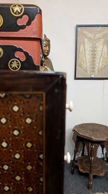 Lot 214 - An Indo-Portuguese teak, rosewood, ebony and ivory 'Contador' cabinet