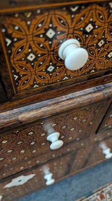 Lot 214 - An Indo-Portuguese teak, rosewood, ebony and ivory 'Contador' cabinet