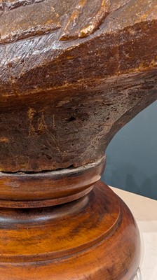 Lot 118 - A large carved kauri gum bust of Maori Chief Tamati Tamaiwhakanehua
