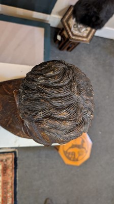 Lot 118 - A large carved kauri gum bust of Maori Chief Tamati Tamaiwhakanehua