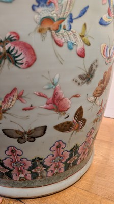 Lot 3 - A pair of large Canton 'butterfly' vases