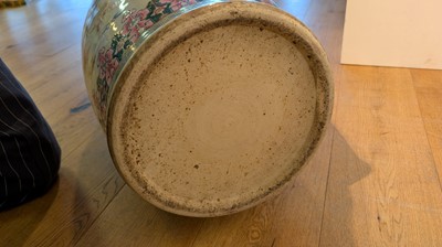 Lot 3 - A pair of large Canton 'butterfly' vases