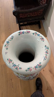 Lot 3 - A pair of large Canton 'butterfly' vases