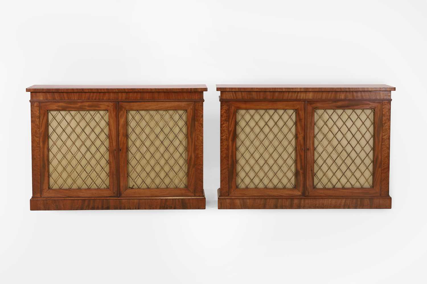 Lot 383 - A pair of Regency mahogany side cabinets