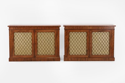 Lot 383 - A pair of Regency mahogany side cabinets