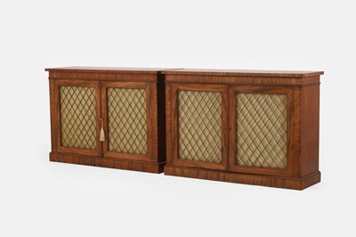 Lot 383 - A pair of Regency mahogany side cabinets