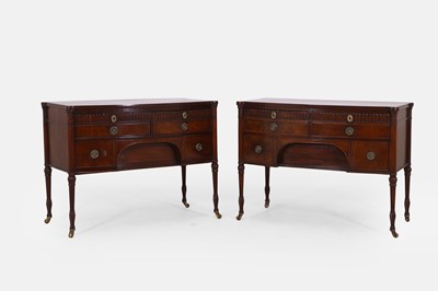 Lot 407 - A pair of George III mahogany commodes in the manner of Gillows