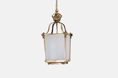Lot 381 - A large brass hall lantern