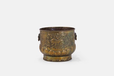 Lot 476 - A large brass coal or log bin
