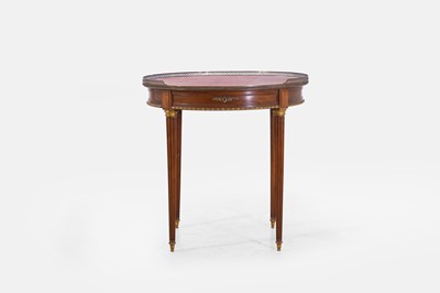 Lot 421 - A Louis XVI-style mahogany bouillotte table