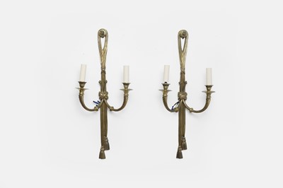 Lot 387 - A pair of gilt-brass wall lights