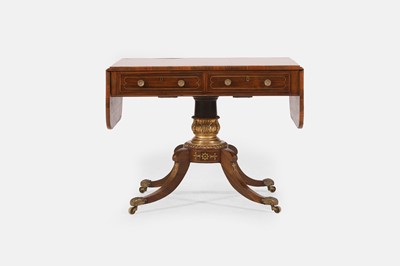 Lot 447 - A Regency rosewood, parcel-gilt and brass sofa table