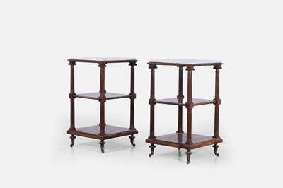 Lot 408 - A pair of neoclassical rosewood and marble étagères