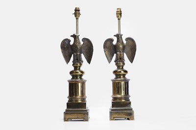 Lot 416 - A pair of brass table lamps