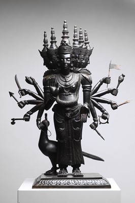 Lot 148 - A large bronze figure of Kartikeya