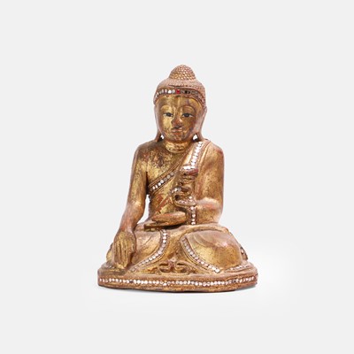 Lot 289 - A Burmese (Myanmar) giltwood seated Buddha