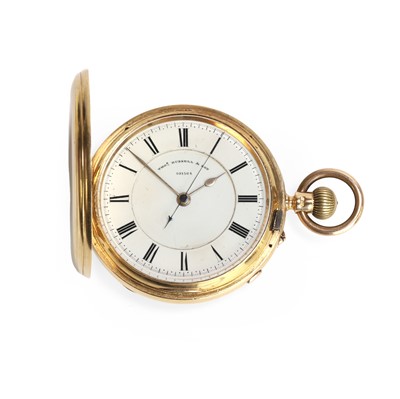 Lot 241 - An 18ct gold side wind full hunter pocket watch