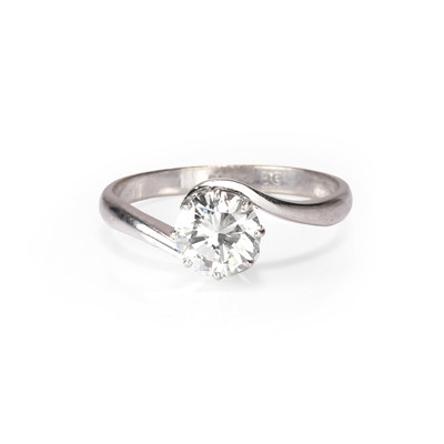 Lot 176 - An 18ct white gold diamond single stone ring