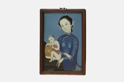 Lot 370 - A reverse glass painting