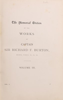 Lot 222 - First Edn- BURTON, Richard F: Pilgrimage to El Medinah and Meccah, in THREE volumes.