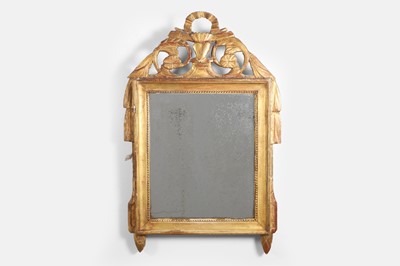 Lot 575 - A small Louis XVI giltwood mirror