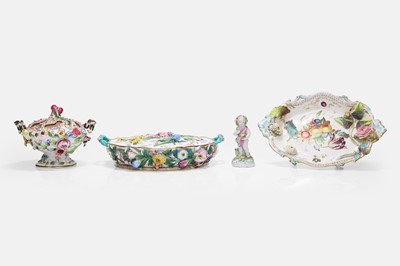 Lot 572 - A small group of floral porcelain pieces