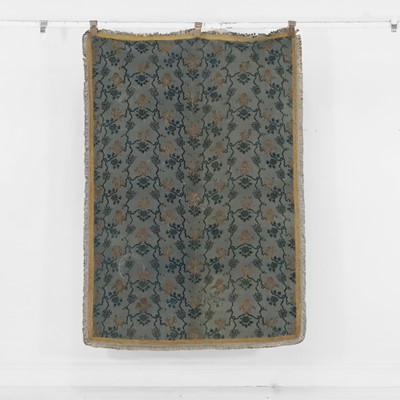 Lot 578 - A silver thread-embroidered velvet panel