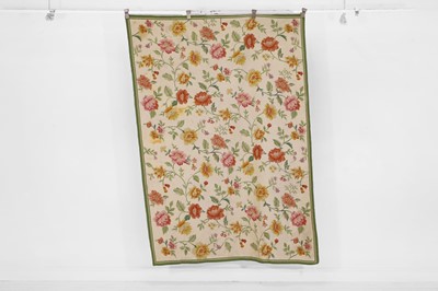 Lot 585 - A needlepoint wool rug