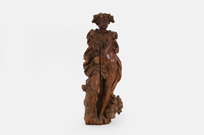 Lot 188 - A baroque carved pine figure of Bacchus