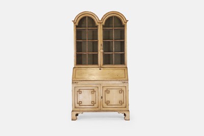Lot 178 - A painted pine bureau bookcase