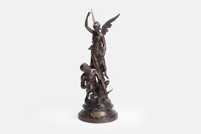 Lot 464 - A bronzed-spelter figural group