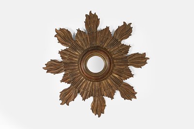 Lot 344 - A giltwood sunburst mirror