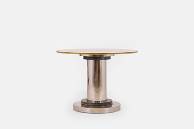 Lot 71 - An Art Deco-style frosted glass, chrome and bronze centre table