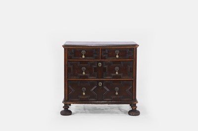 Lot 681 - A small James II oak chest of drawers