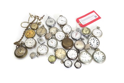 Lot 202 - A collection of white metal pocket watches