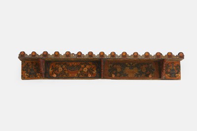 Lot 103 - A painted pine hanging shelf