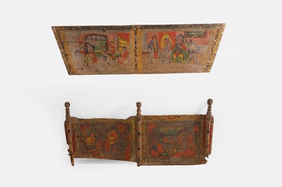 Lot 104 - Two painted wooden cart panels