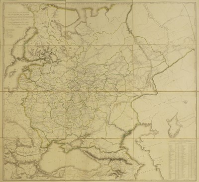 Lot 9a - Map of Russia in Europe: Carte de la partie européenne de l'empire de Russie.