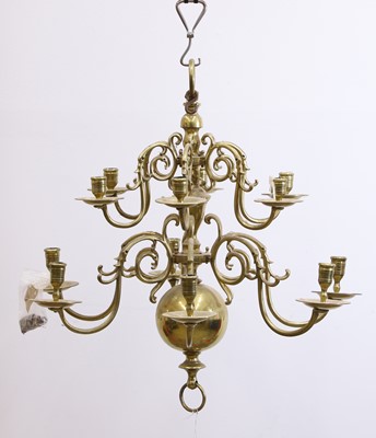 Lot 484 - A brass chandelier
