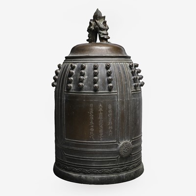 Lot 351 - A Japanese bronze bonsho temple bell